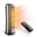 Lasko 23" 1500W Oscillating Ceramic Space Heater with Timer, Remote, Silver, 755320, New