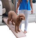 Pet Gear Travel Lite Bi-Fold Ramp for Cats/Dogs, Lightweight/Portable, Safety Tether Included, Rubber Grippers for Stability, PG9050TN, Bi-Fold Half Ramp 42" L, Tan, 42x16x4 Inch Pack of 2