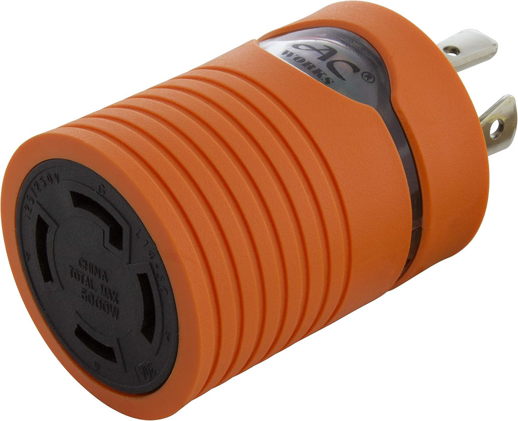 AC WORKS Generator to Transfer Switch L14-30 Inlet Box Adapter, TT-30 RV 30Amp to L14-30, Pack of 2 V2833