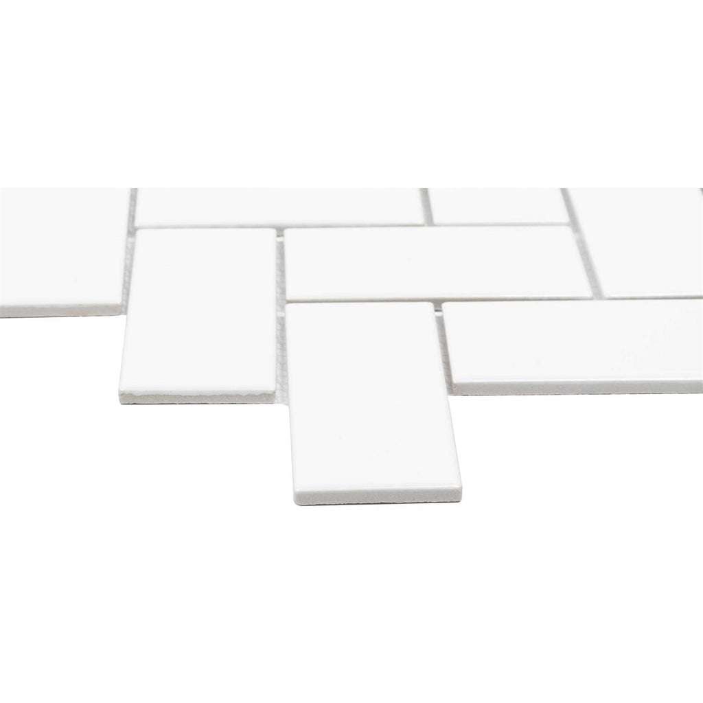 Satori Hudson 11-in x 11-in Glossy Porcelain Herringbone Wall Tile Z8867