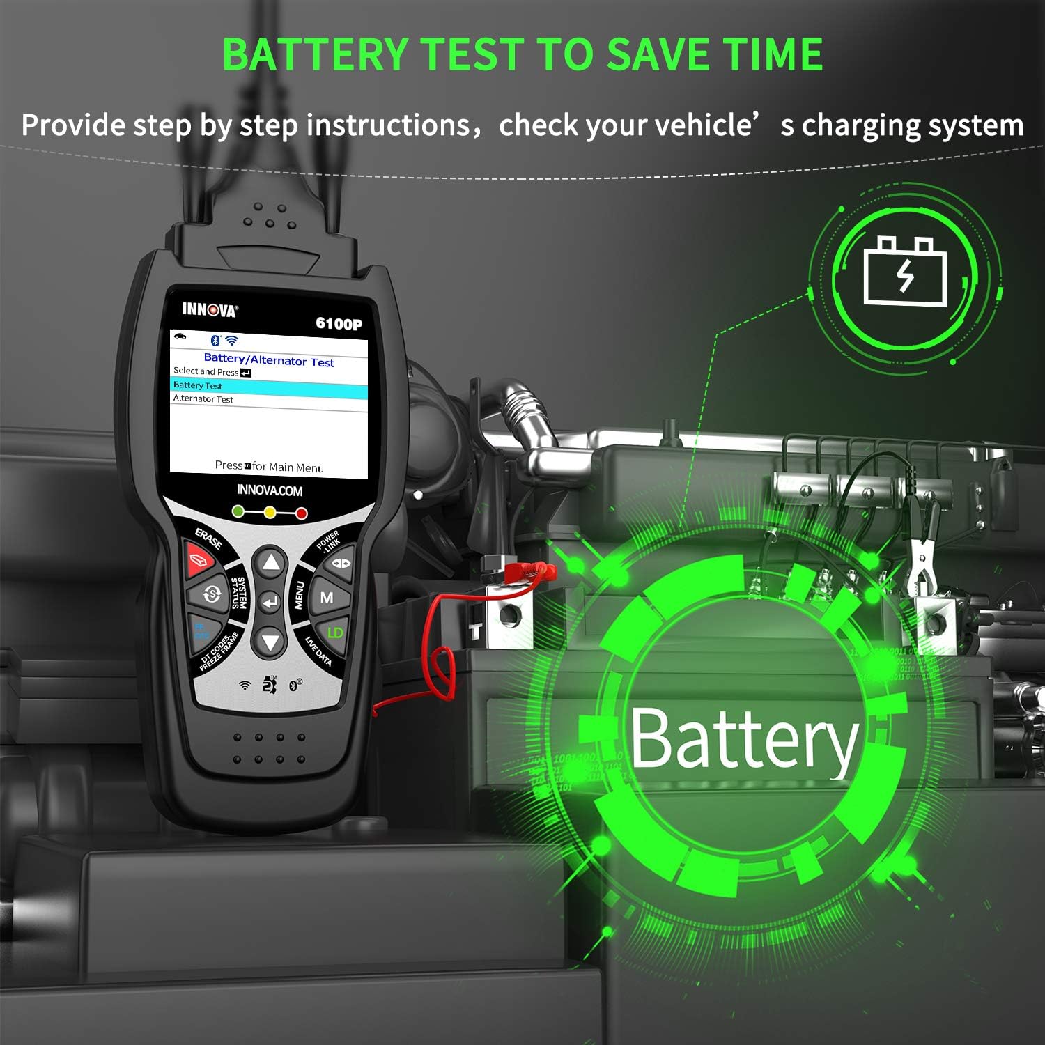 INNOVA 6100P OBD2 Scanner ABS SRS Transmission Car Diagnostic Tool with Oil Reset A451041