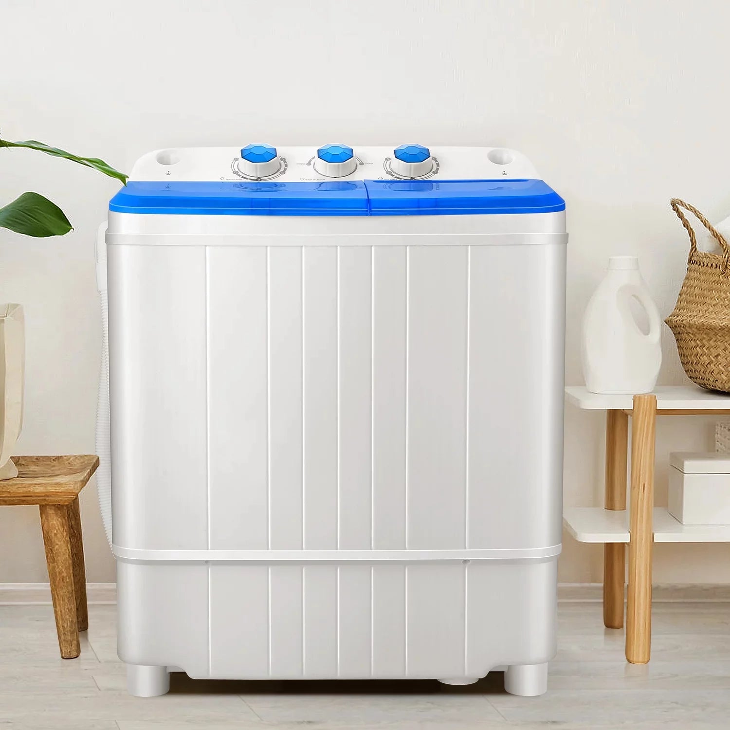Qhomic Mini Washing Machine 11lbs Washer & 6.6lbs Spin Dryer Combo G771