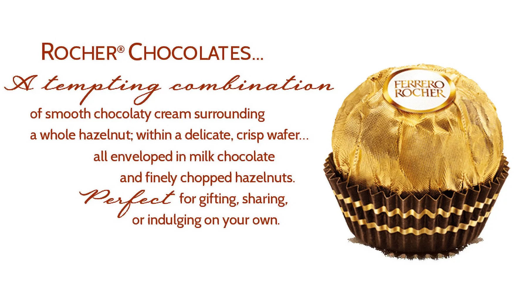 Ferrero Rocher 3 Piece, 1.3 Oz, Pack of 12 H839857
