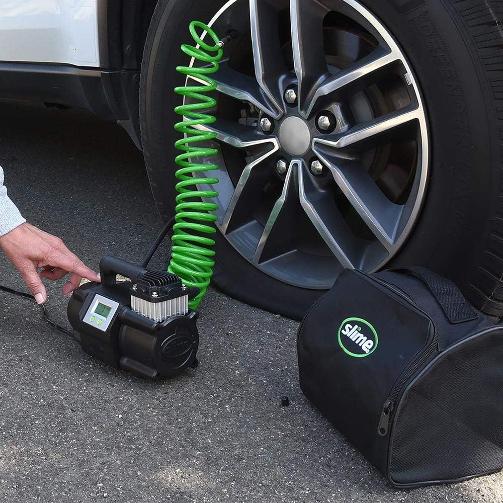 Slime 40063 Tire Inflator, Portable Air Compressor for Car, SUV, 4x4, 12V, Digital Display Y45763