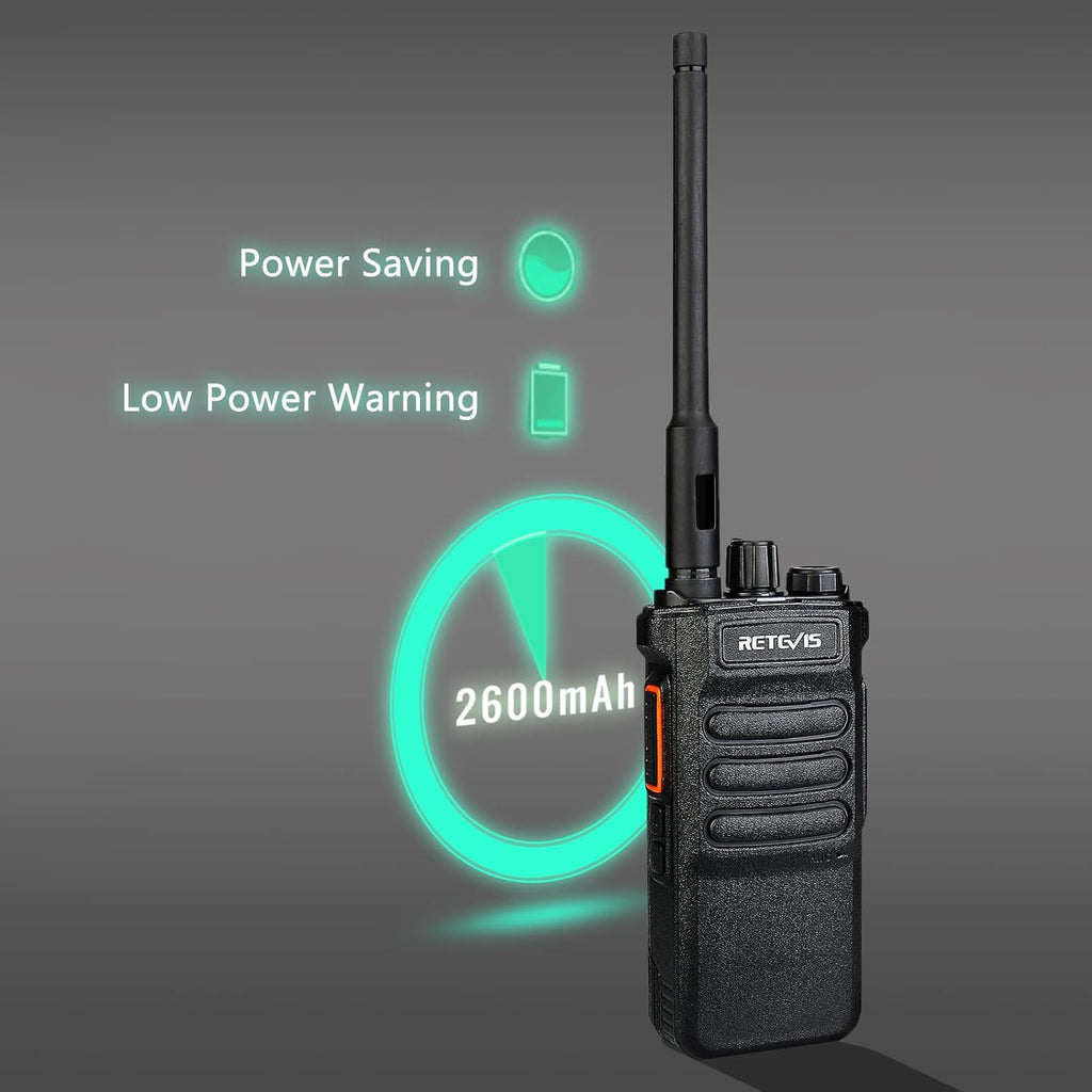 Retevis RT86 Two Way Radios Long Range Rechargeable 2600mAh with Shoulder Mic (4 Pack) O392380