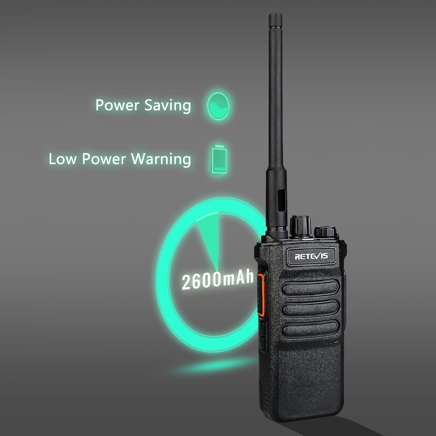 Retevis RT86 Two Way Radios Long Range Rechargeable 2600mAh with Shoulder Mic (4 Pack) O392380