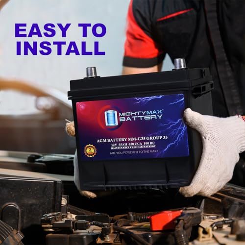 Mighty Max Battery MM-H5 Start and Stop Car Battery, Group Size 47, 12V 60 AH, AGM E711958
