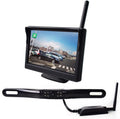Wireless Backup Camera Monitor 5 TFT LCD Monitor License Plate Backup Camera 180° Viewing Angle 8 LED Night Vision for Car Truck RV Camper Vans Trailer