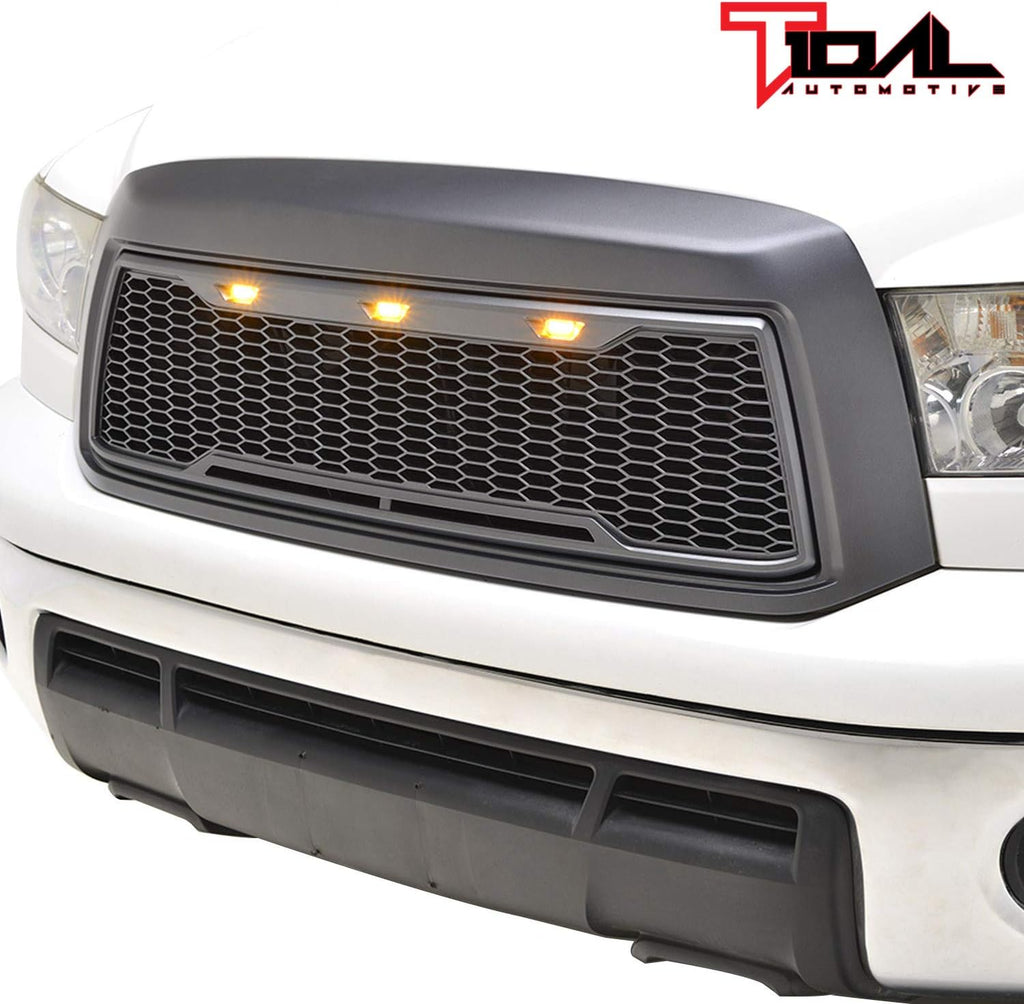 Tidal Front Grill Replacement with Amber LED Lights for 2010-2013 Tundra W7448