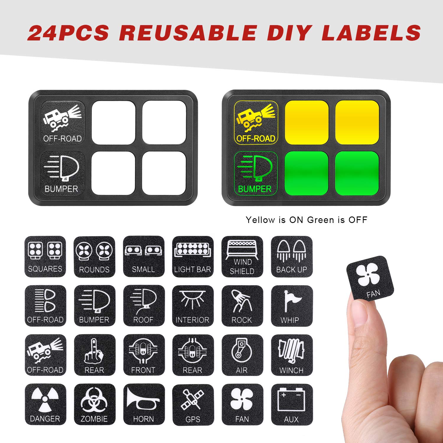 6 Gang Switch Panel Kit with Relay System for Car Marine Boat ATV UTV Truck R242