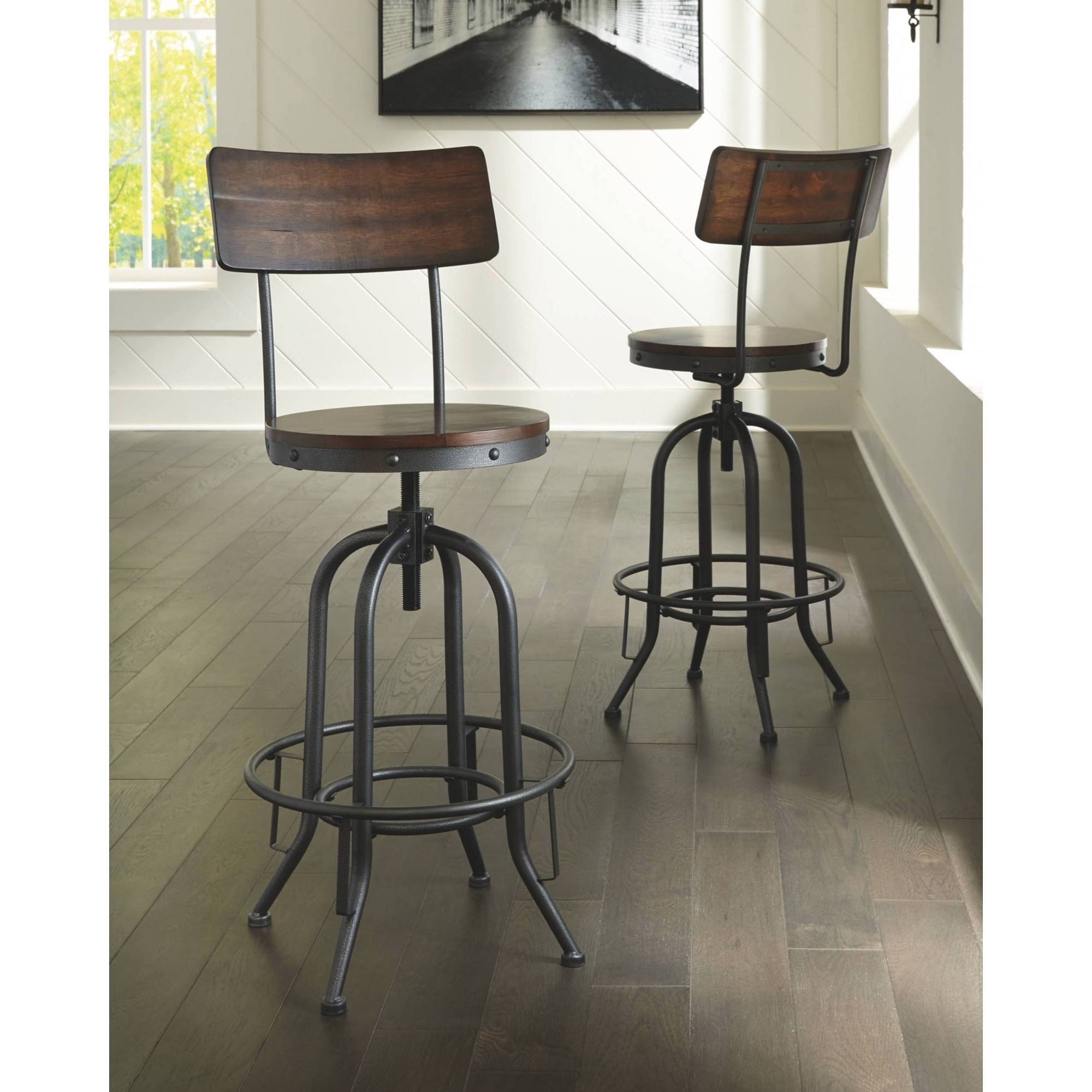 Odium Brown Tall Swivel Barstool Set of 2 N445