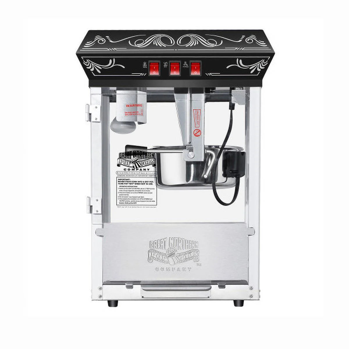 Great Northern Popcorn 8oz Kettle Countertop Machine, Black Y861836