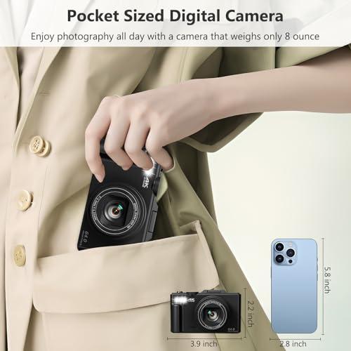 4K 64MP Digital Camera with 3" Flip Screen for Vlogging and Photography F251