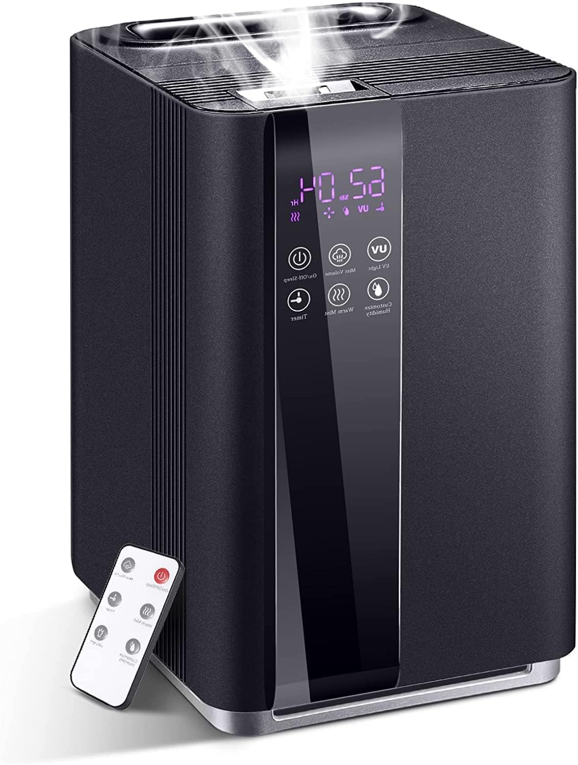 Humidifiers for Bedroom, 1.72Gal Cool and Warm Mist Humidifiers, Top Fill Humidifier with 3 Speeds, Humidifiers for Baby and Plant , Ultrasonic Air Humidifier with Remote Control, Timer, Auto Shut-off