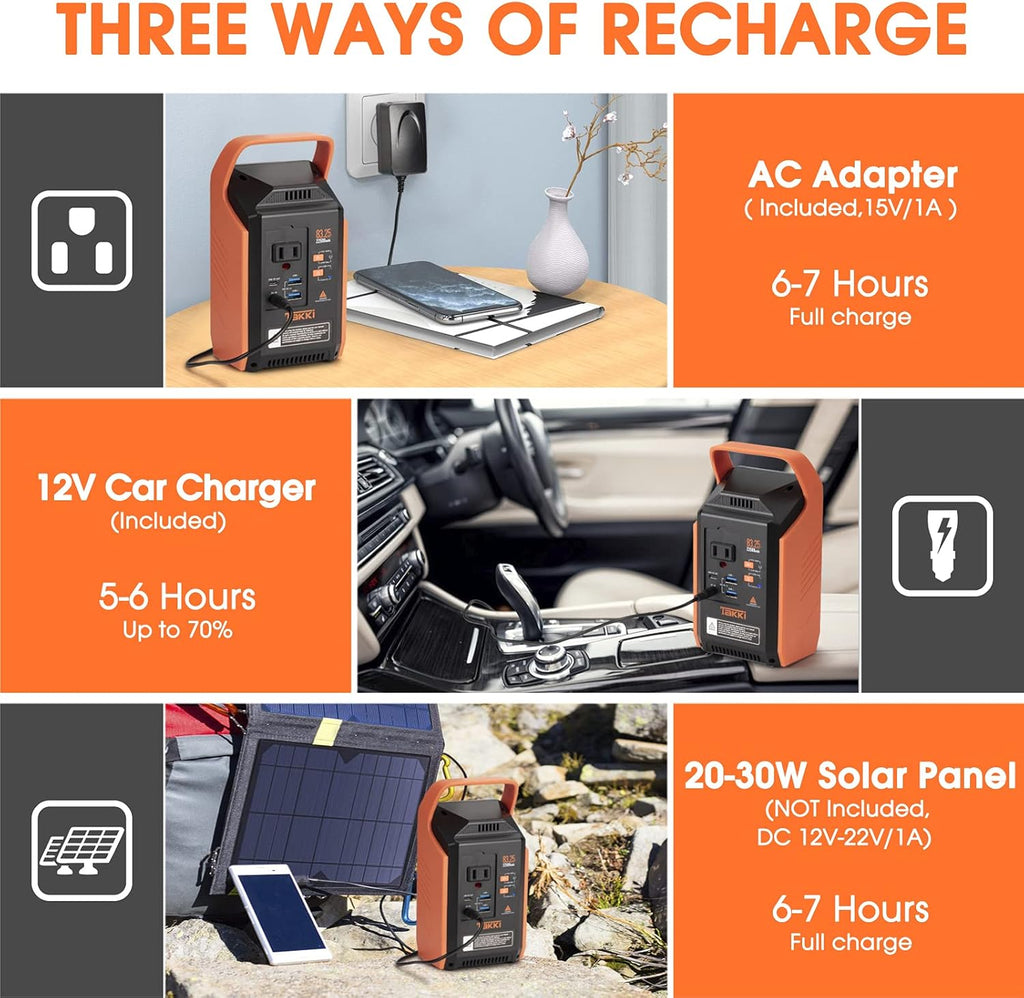 83Wh Portable Power Station Solar Generator with 110V AC Outlet N703771