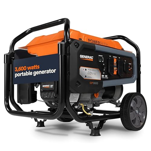 Generac 8000-Watt Gas-Powered Portable Generator with Electric Start, Orange/Black H399