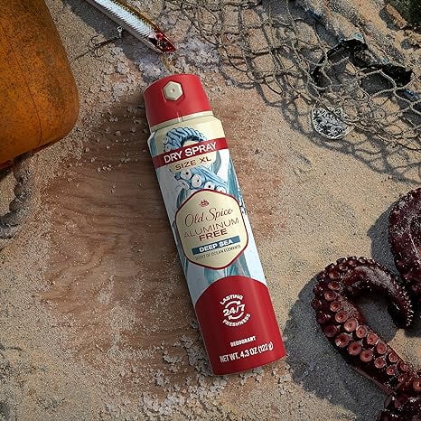Old Spice Men's Aluminum Free Deodorant Body Spray, Deep Sea, 4.3oz (Pack of 3) G2813