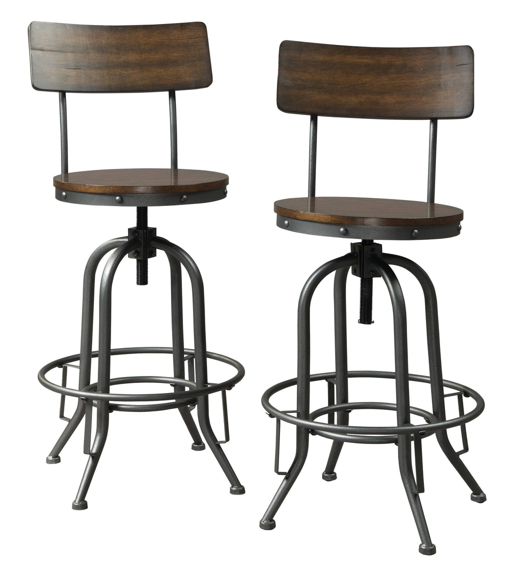 Odium Brown Tall Swivel Barstool Set of 2 N445