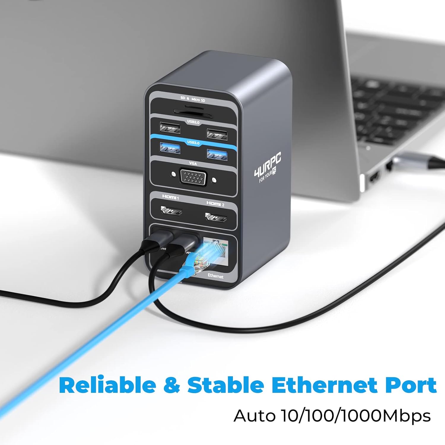 USB C Laptop Docking Station Dual Monitor HDMI, 15-in-1 USB C Dock Q96289