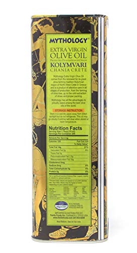 Mythology Greek Extra Virgin Olive Oil, Cold Pressed PDO Kolymvari Crete, 3L B1961