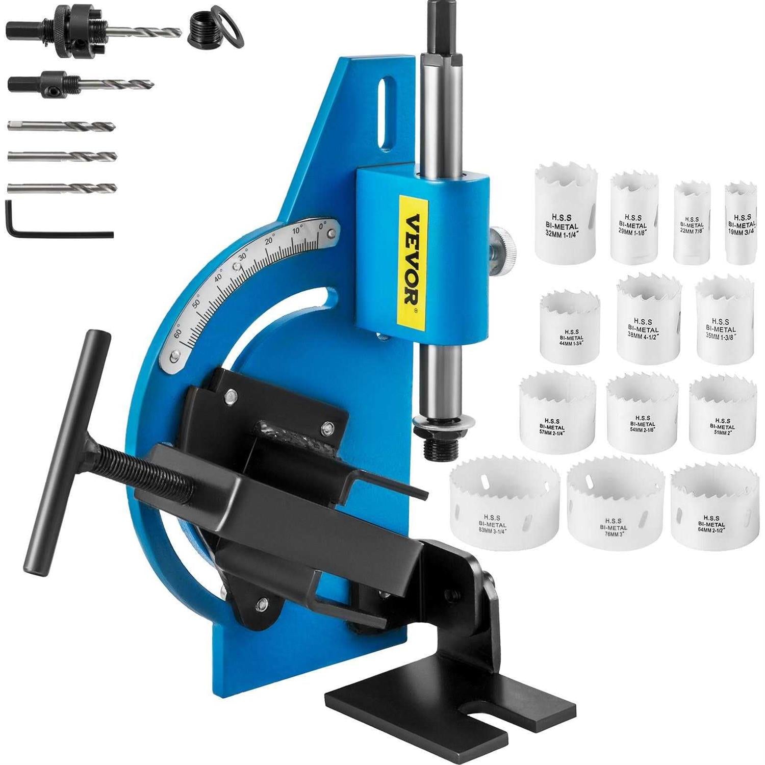 VEVOR Tube Notcher Kit 60 Degree Pipe Tubing Notcher w Bi-Metal Hole Saw 3/4 Case Tubing and Pipe Notcher 2 Drills Tube Notcher - Shop Hardware Tools Online Store