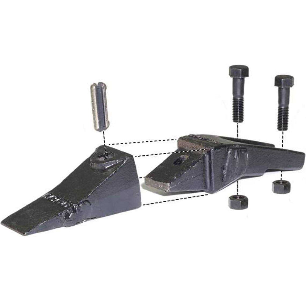 Titan Attachments 7 Bucket Teeth Assembly 6737322y Bobcat Style Bolt on Flush Mount Pin Skid Steer O11332