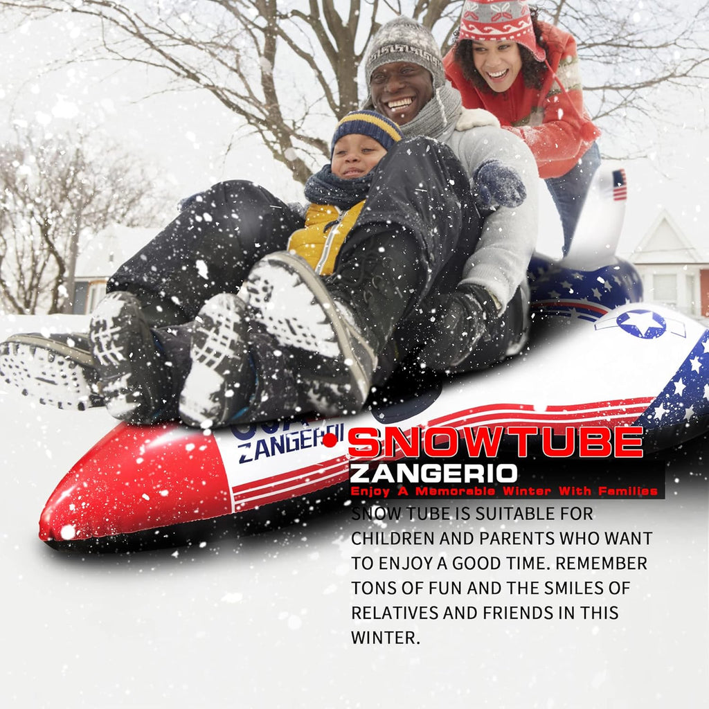 Heavy Duty Inflatable Snow Tube Sled for Kids and Adults, 2 Pack P4810