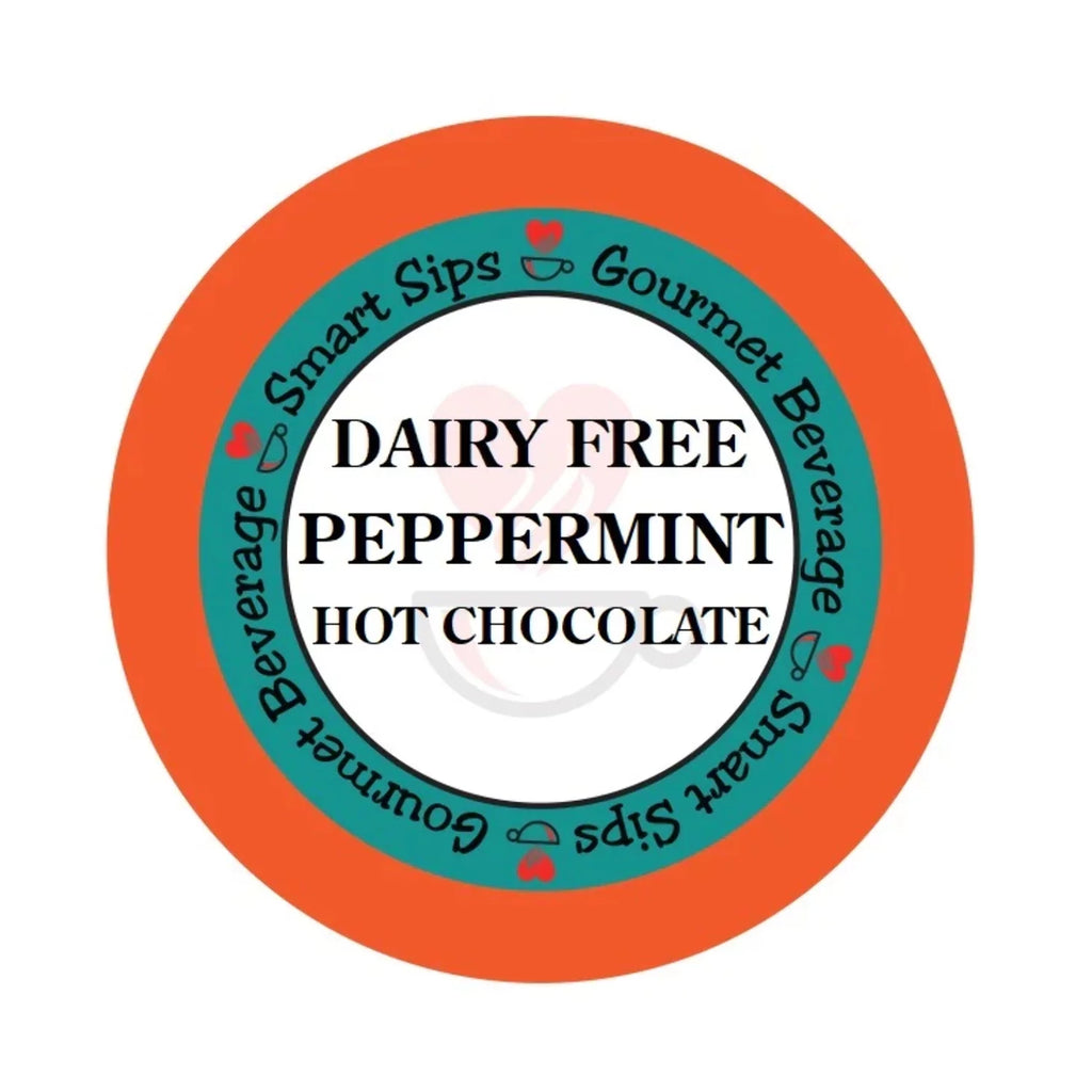 DAIRY-FREE, VEGAN | Peppermint Hot Chocolate, Single-Serve Gourmet Dairy-Free Hot Cocoa Pods for Keurig K-cup Brewers