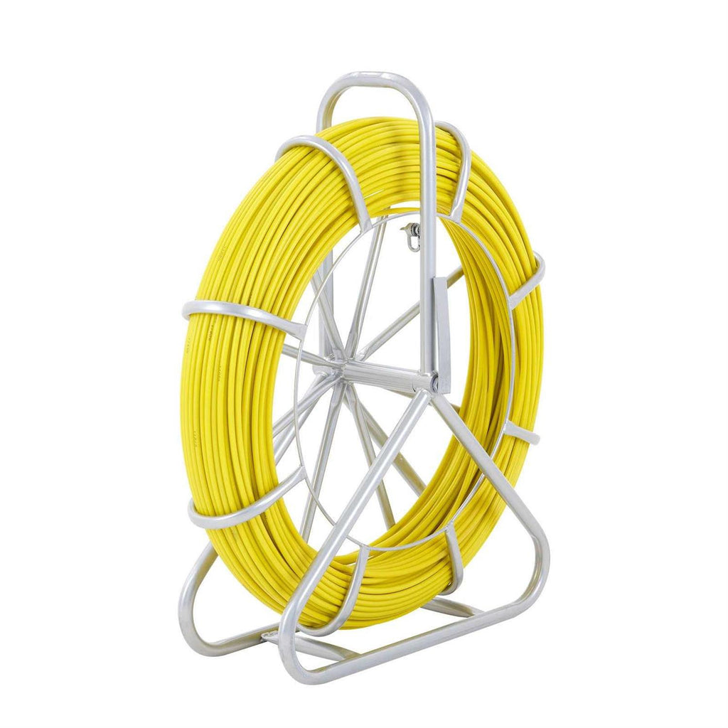 VEVOR Fiberglass Fish Tape 600 ft x 5/16 in Non-Conductive with Steel Reel Stand N462