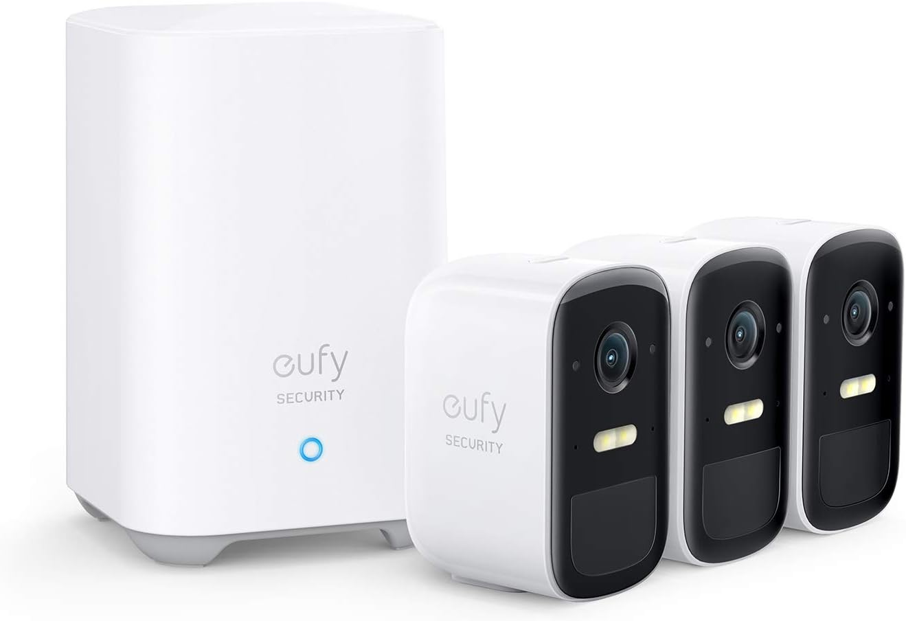 eufy Security eufyCam 2C Wireless Home Security Camera System, 3-Cam Kit N7482