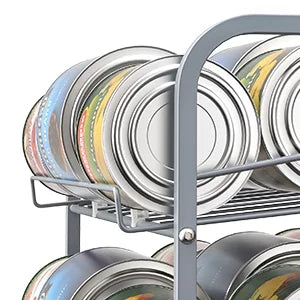 2 Pack 3-Tier Stackable Can Rack Organizer, Silver D24243