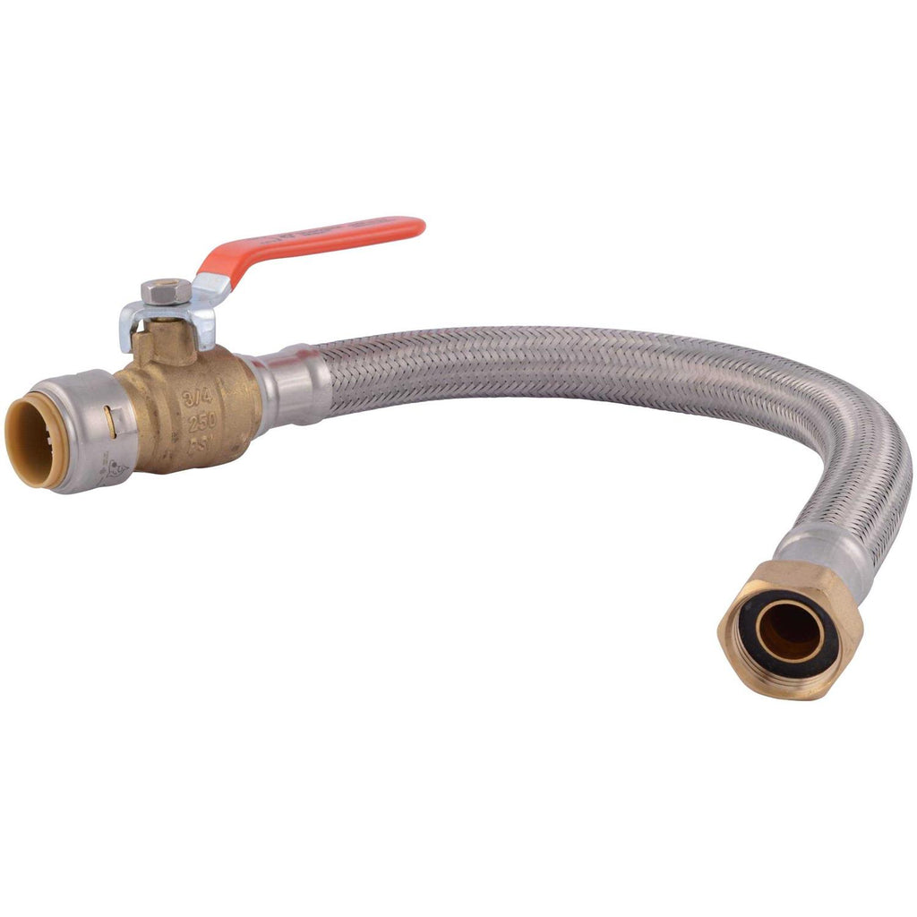 Sharkbite 18 in. Braided Stainless Steel Water Heater Connector, 3/4 x 3/4 in. FIP T148
