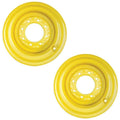 Two (2) 9.75 x 8 x 16.5 Yellow Rims for Skid Steer Loaders