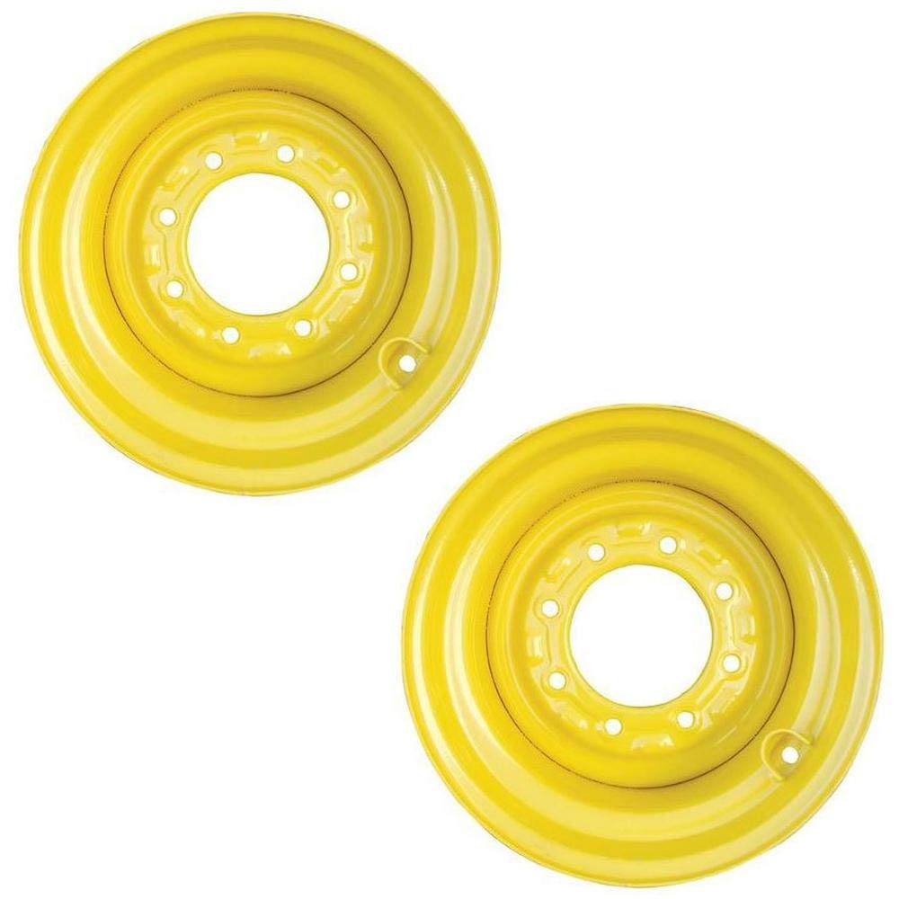 Two (2) 9.75 x 8 x 16.5 Yellow Rims for Skid Steer Loaders
