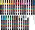 Posca Paint Marker Medium Point (PC-5M) 29 Colors FULL RANGE Bundle Set Uni Mitsubishi Poster Colour ALL COLOR 2.2mm Marking Pen Loconeko Memo pad Set Pack of 2