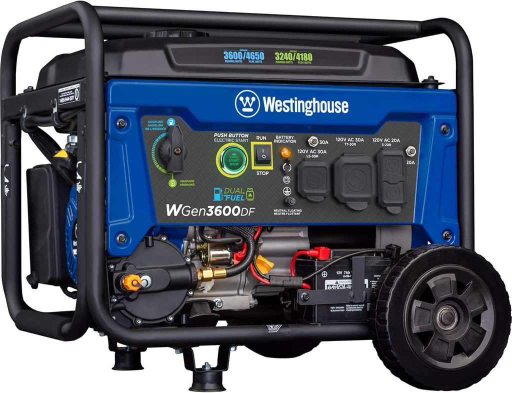 Westinghouse WGen3600 Portable Generator, 3600W Rated, 4650W Peak, RV Ready C70598