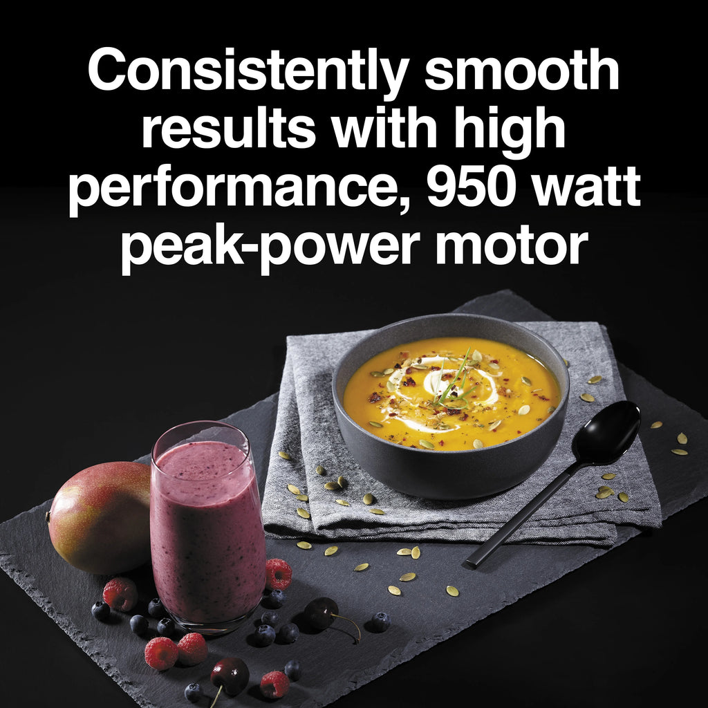 Proctor Silex 950W Blender with 52 oz BPA-Free Glass Jar, Black and Silver J87925