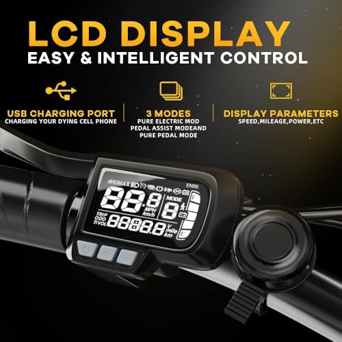 1000W Folding Electric Bike 48V 20.8AH Removable Battery 20" Fat Tire for Adults A175