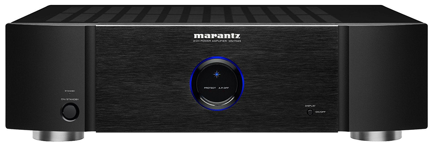 Marantz MM7025 Stereo Power Amplifier | 2-Channel | 140 Watts per Channel | Both Single-Ended RCA and Balanced XLR Inputs | Black