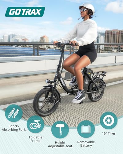 Gotrax 16" Folding Electric Bike, 28-Mile Range, 500W Peak, Removable Battery Y5716
