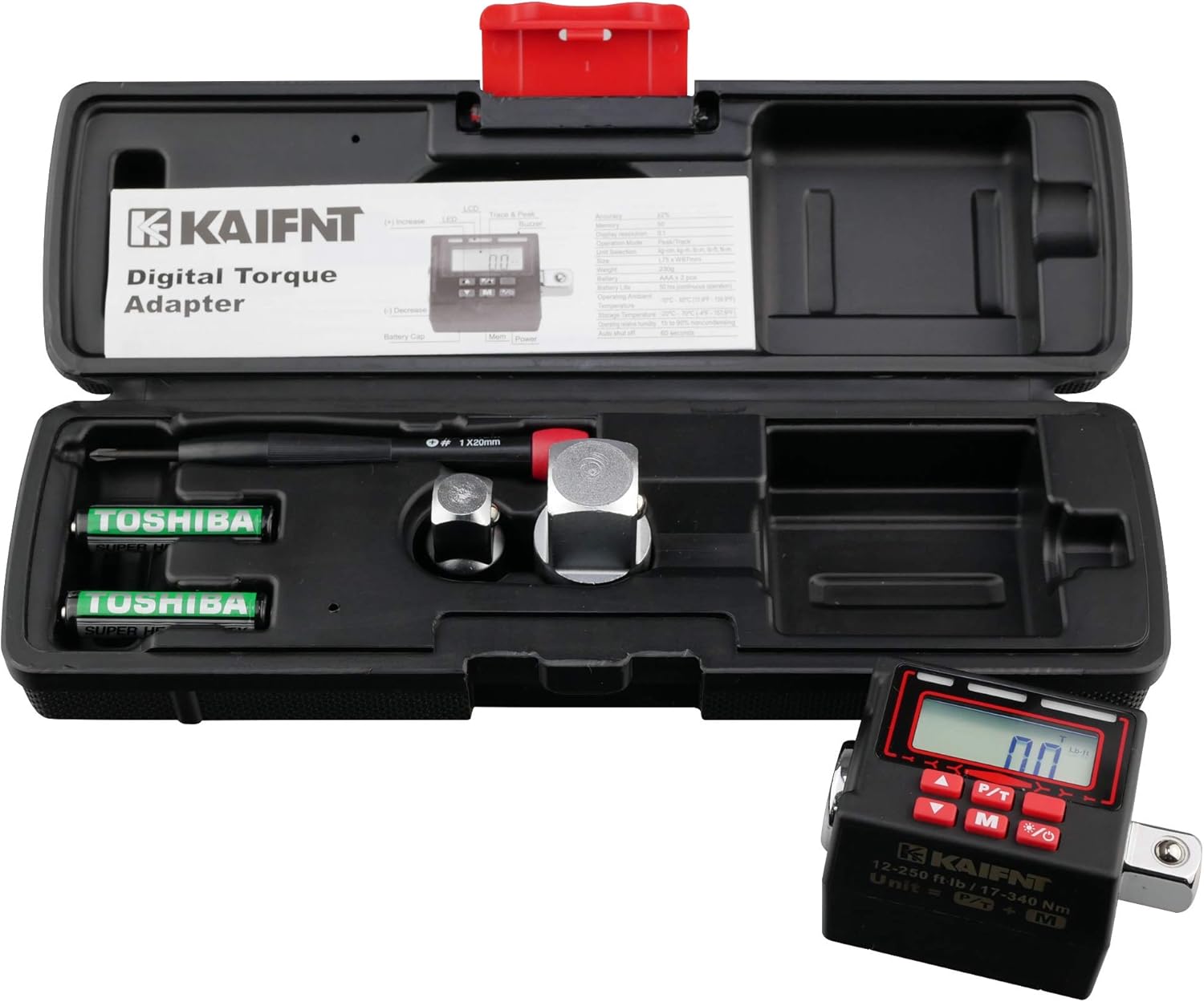 KAIFNT K551 Digital Torque Screwdriver/Wrench Set, 5-85 in·lbs, Dual Direction Q473934