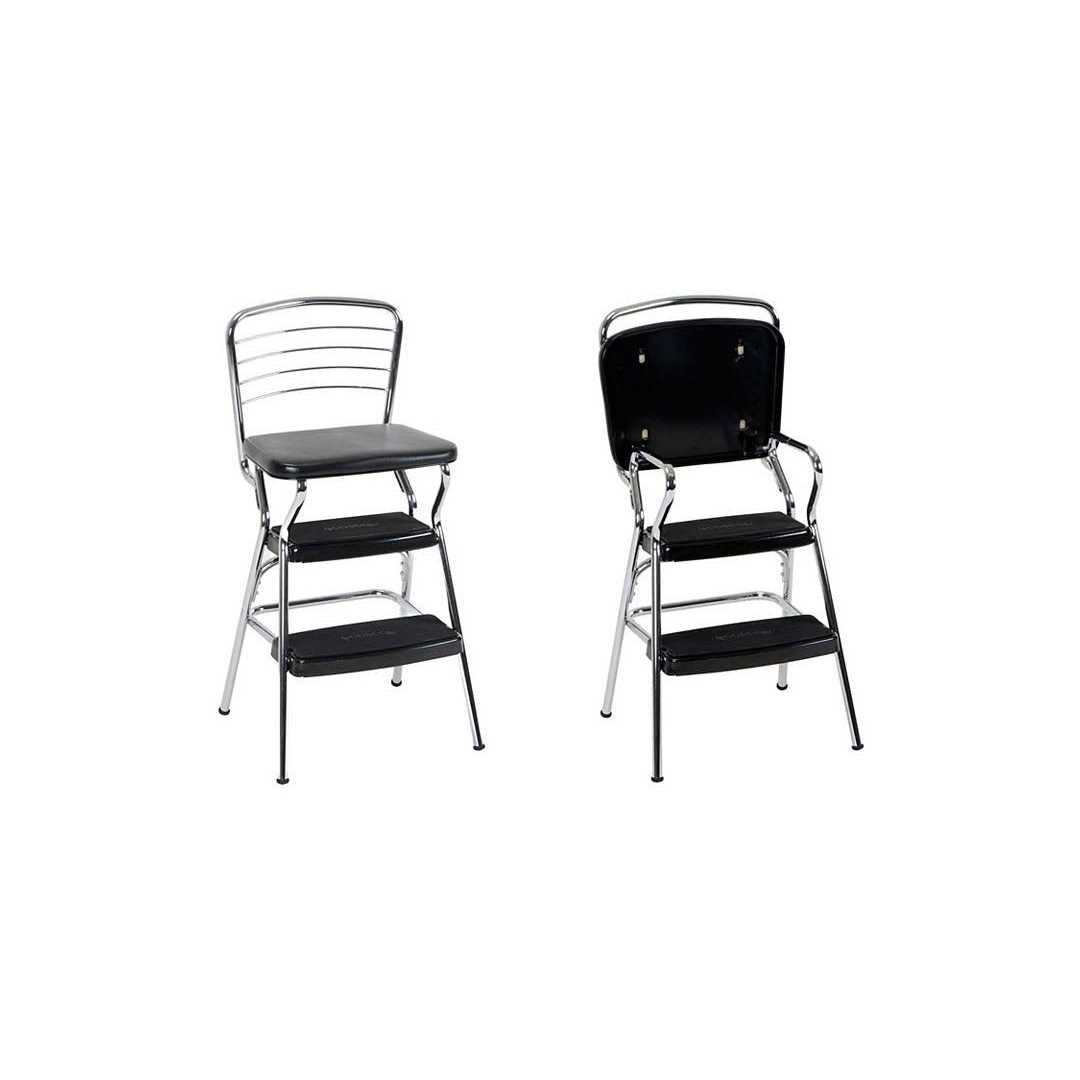 Cosco Stylaire Retro Chair Step Stool with Flip-Up Seat D10094
