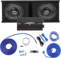 Skar Audio Dual 12" Complete 2,400 Watt SDR Series Subwoofer Bass Package - Includes Loaded Enclosure with Amplifier