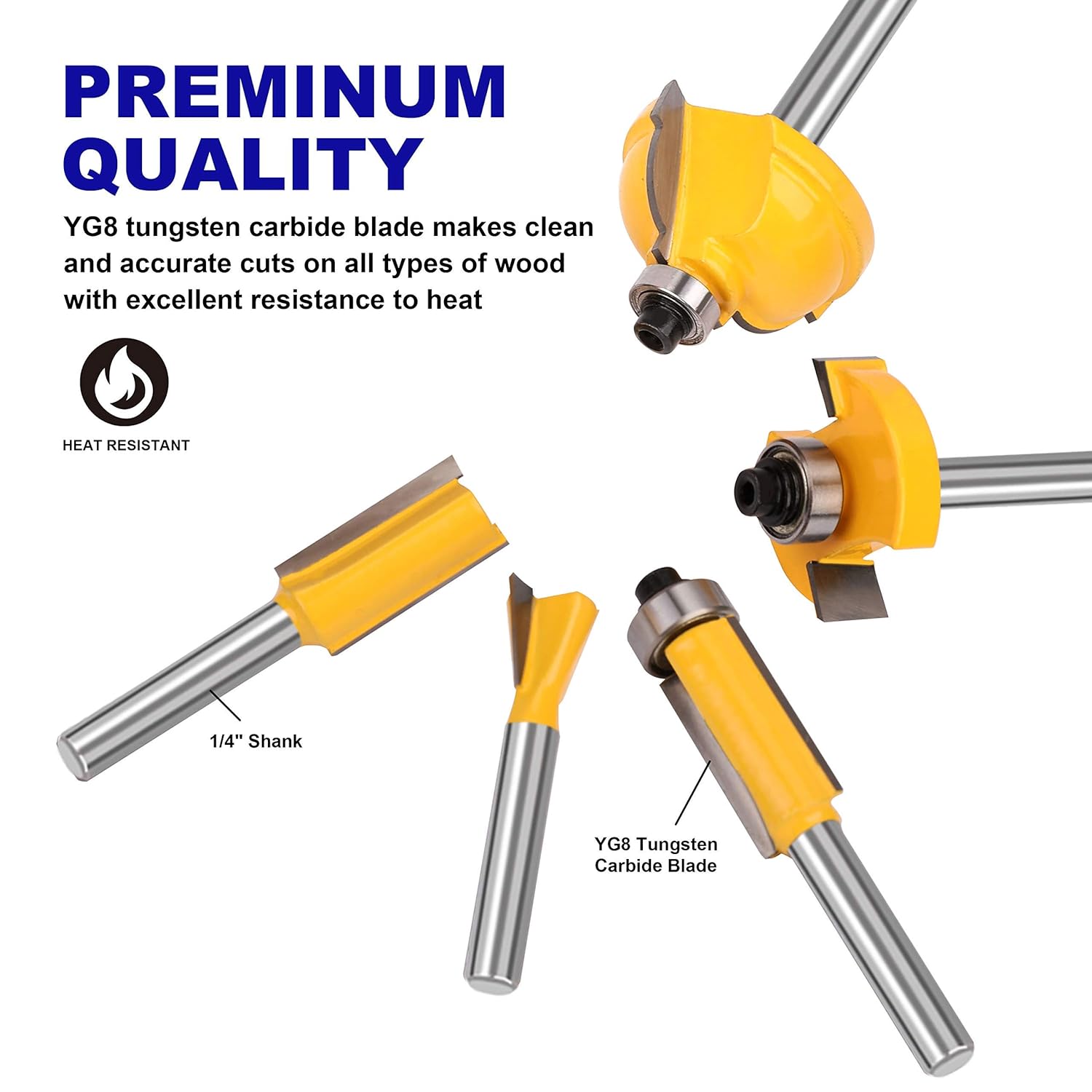 Platinumedge Tungsten Carbide Router Bits Set, 35 Piece with Aluminum Storage Case T983807