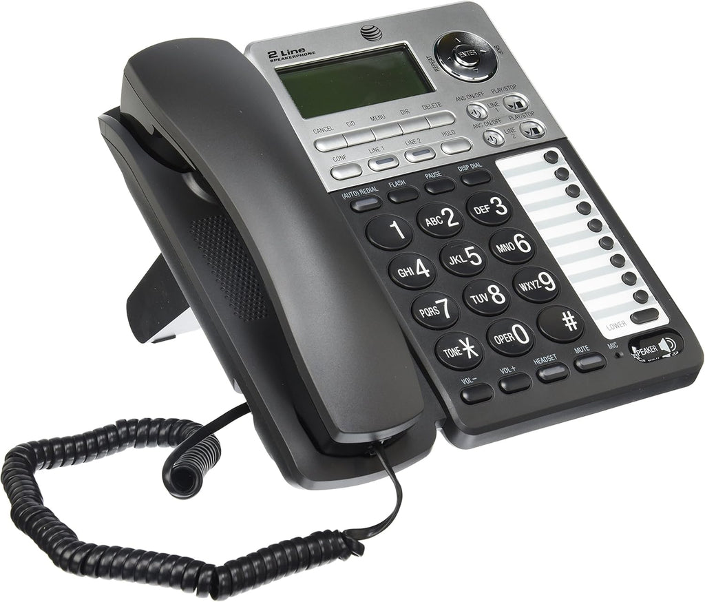 AT&T ML17929 2-Line Corded Telephone, Black Pack of 2