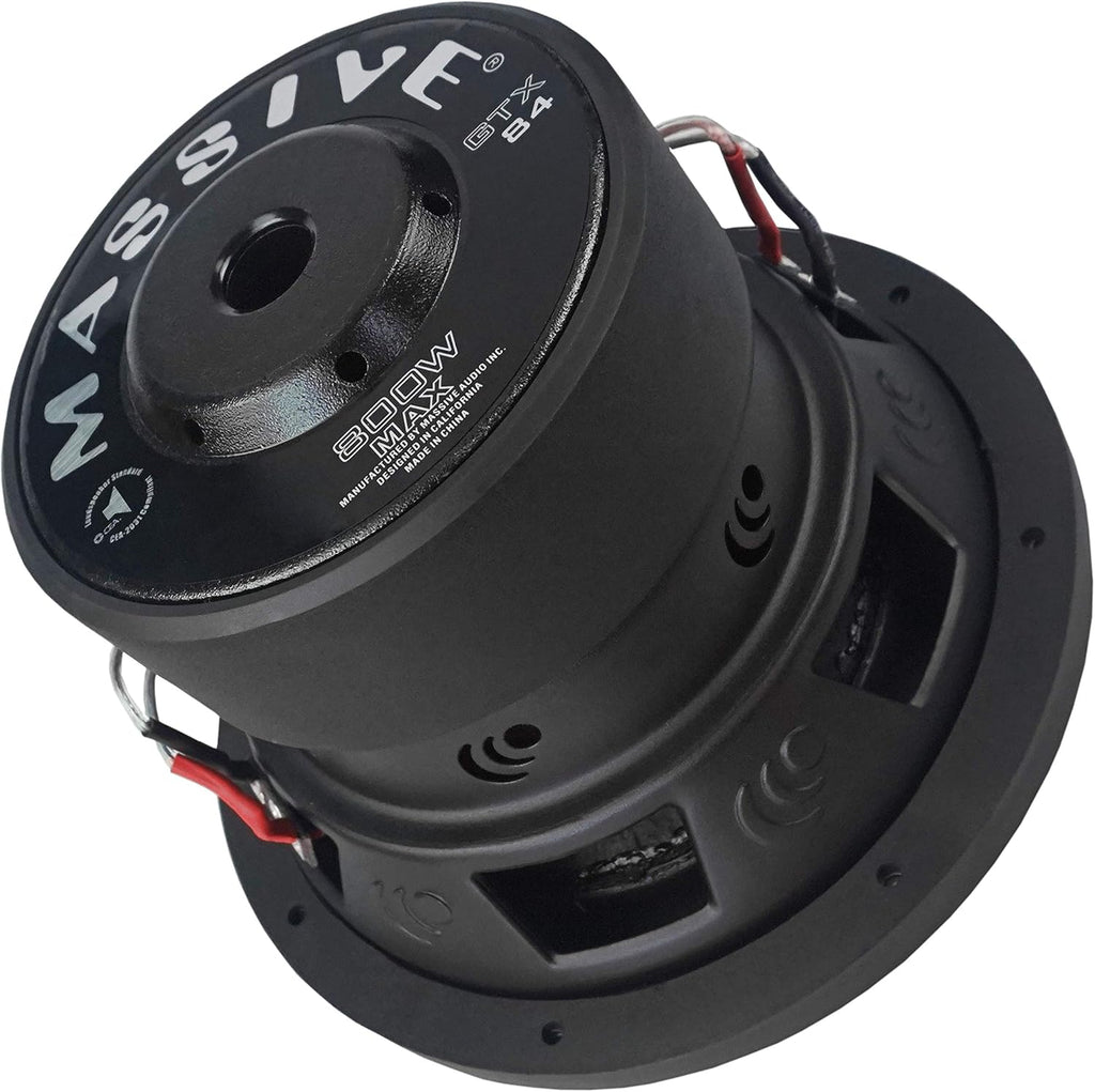 Massive Audio GTX84 – 8 Inch Car Audio Subwoofer, High Performance Subwoofer for Cars, Trucks, Jeeps - 8" Subwoofer 400 Watt RMS, 800w MAX Dual 4 Ohm, 2 Inch Voice Coil. Sold Individually