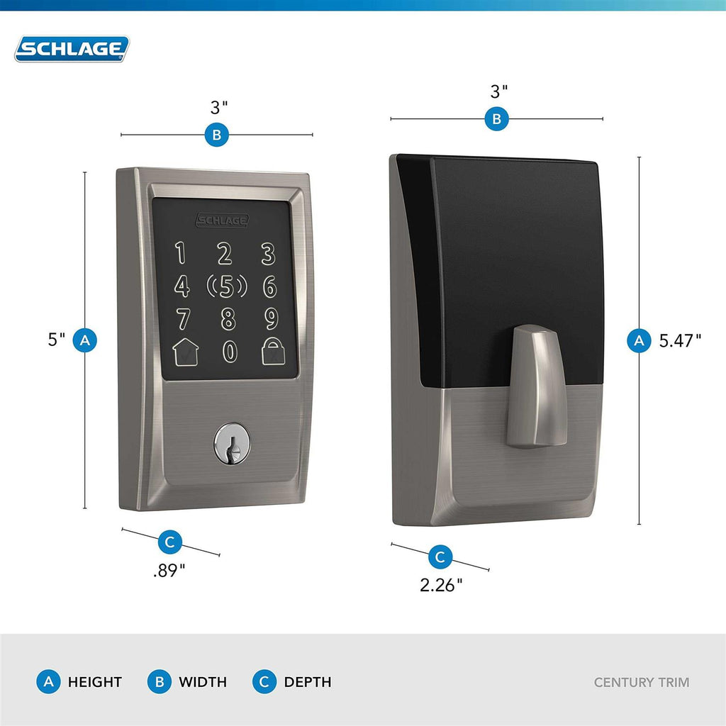 Schlage Encode Plus Century Touchscreen Electronic Deadbolt with WiFi E637576