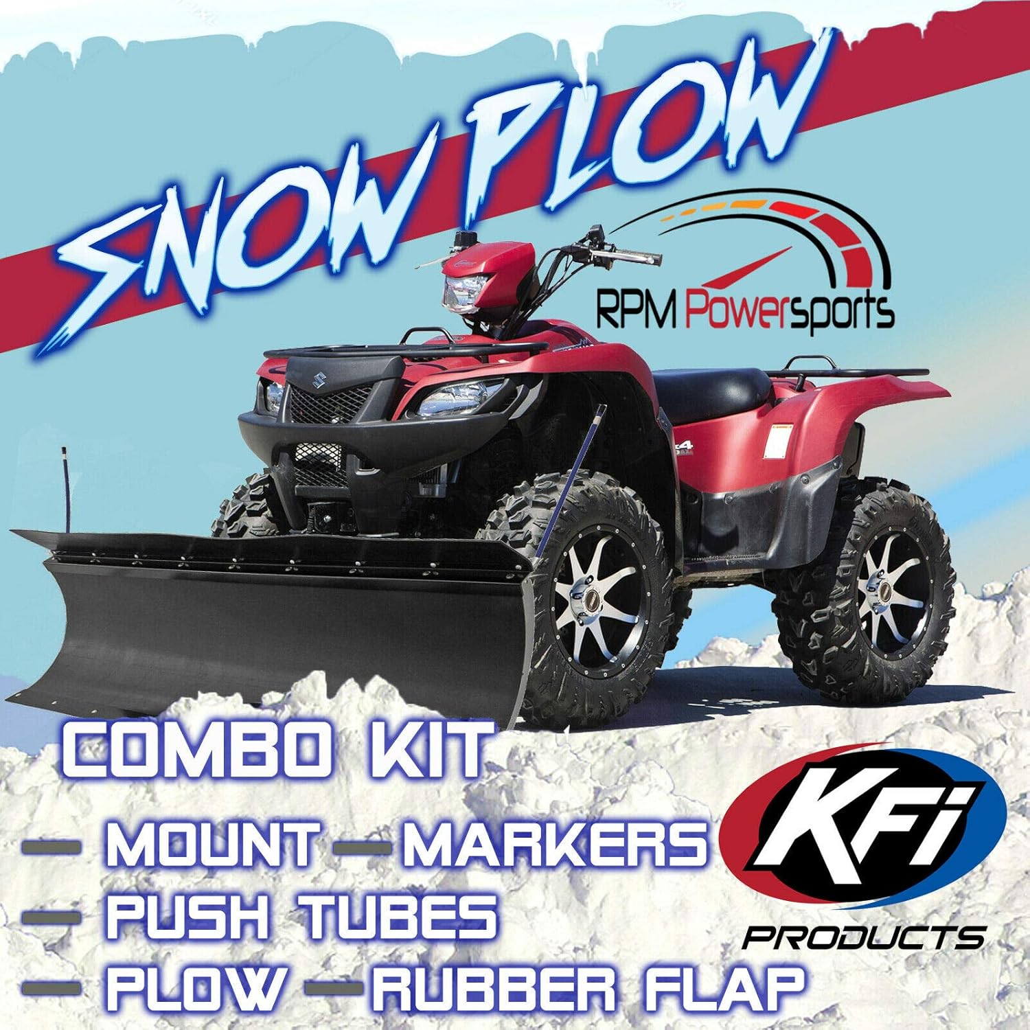 RPM KFI 60" ATV Compatible with Pro Poly Snow Plow kit for 1998-2004 Compatible with Honda Foreman TRX450