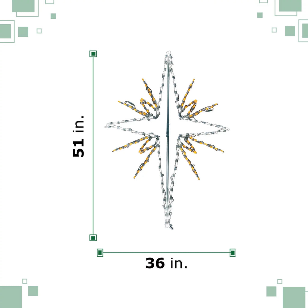 Fraser Hill Farm Christmas Giant Outdoor LED Bethlehem Star Light, White/Gold D8606