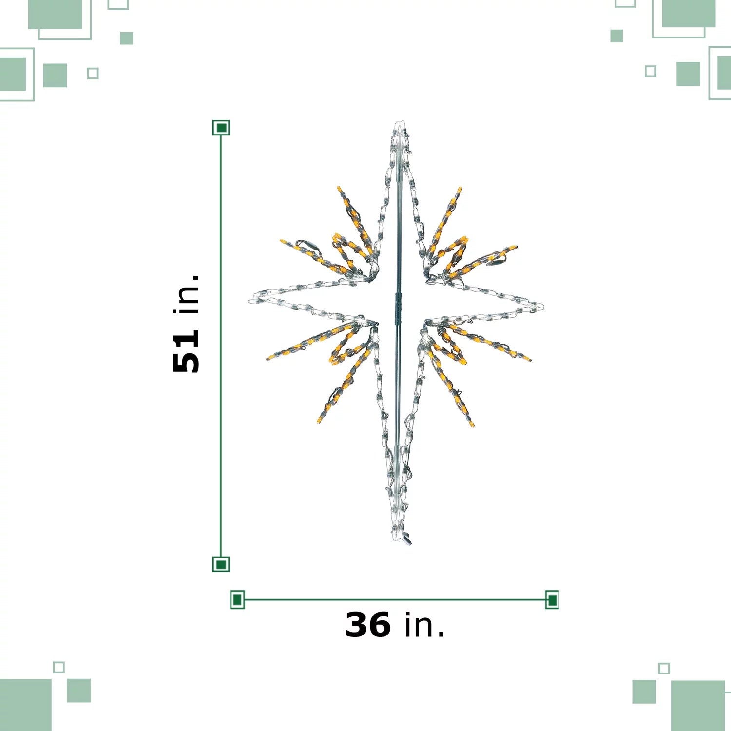Fraser Hill Farm Christmas Giant Outdoor LED Bethlehem Star Light, White/Gold D8606